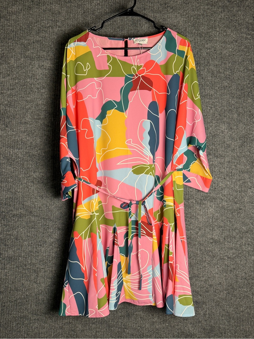CROSBY by Mollie Burch Lucy Dress Floral Whimsy Pink Abstract Mini Shift